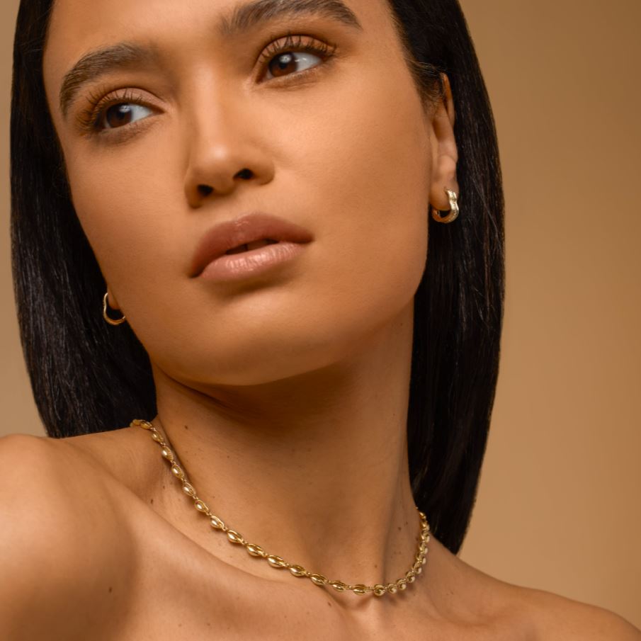 Berceau Petite Pavé Diamond Motif Hoop Earrings earrings Berceau