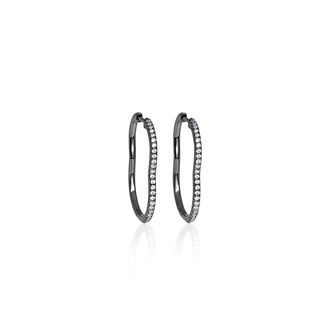 BERCEAU Diamond Hoop Earrings - Black earrings ALMASIKA 