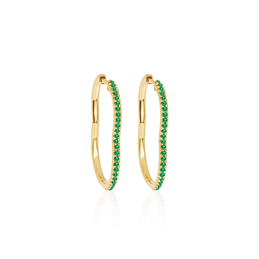 BERCEAU Gemstone Hoop Earrings - Tsavorite earrings ALMASIKA