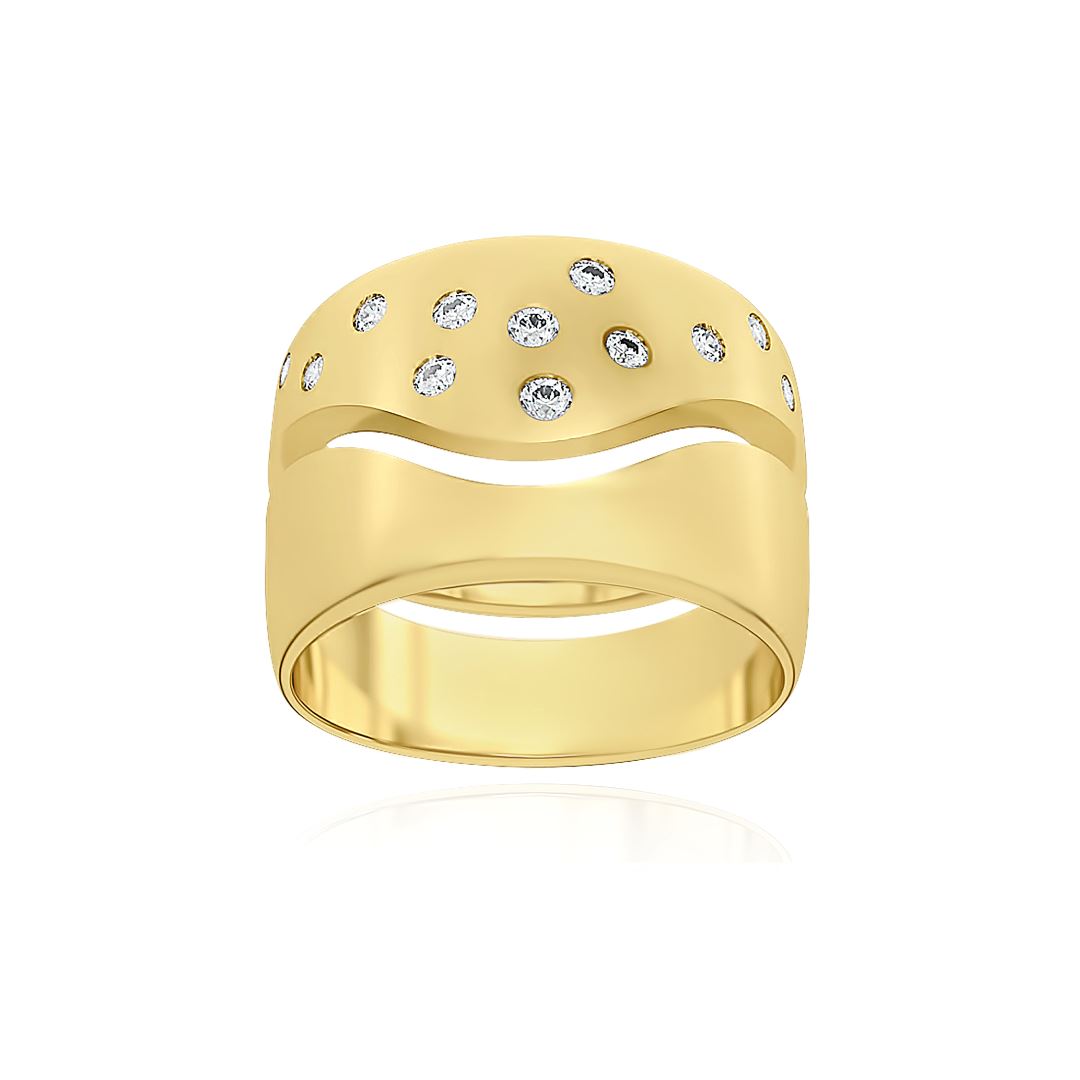 BERCEAU Interlocking Rings - Demi Pave Ring Berceau