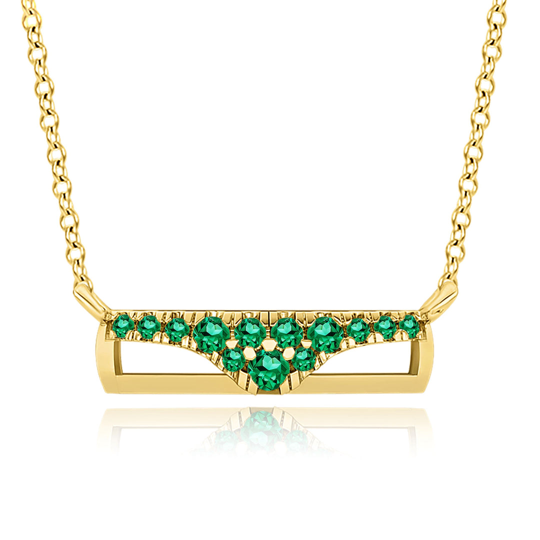 Berceau Pave Bar Necklace - Emerald Necklace Berceau