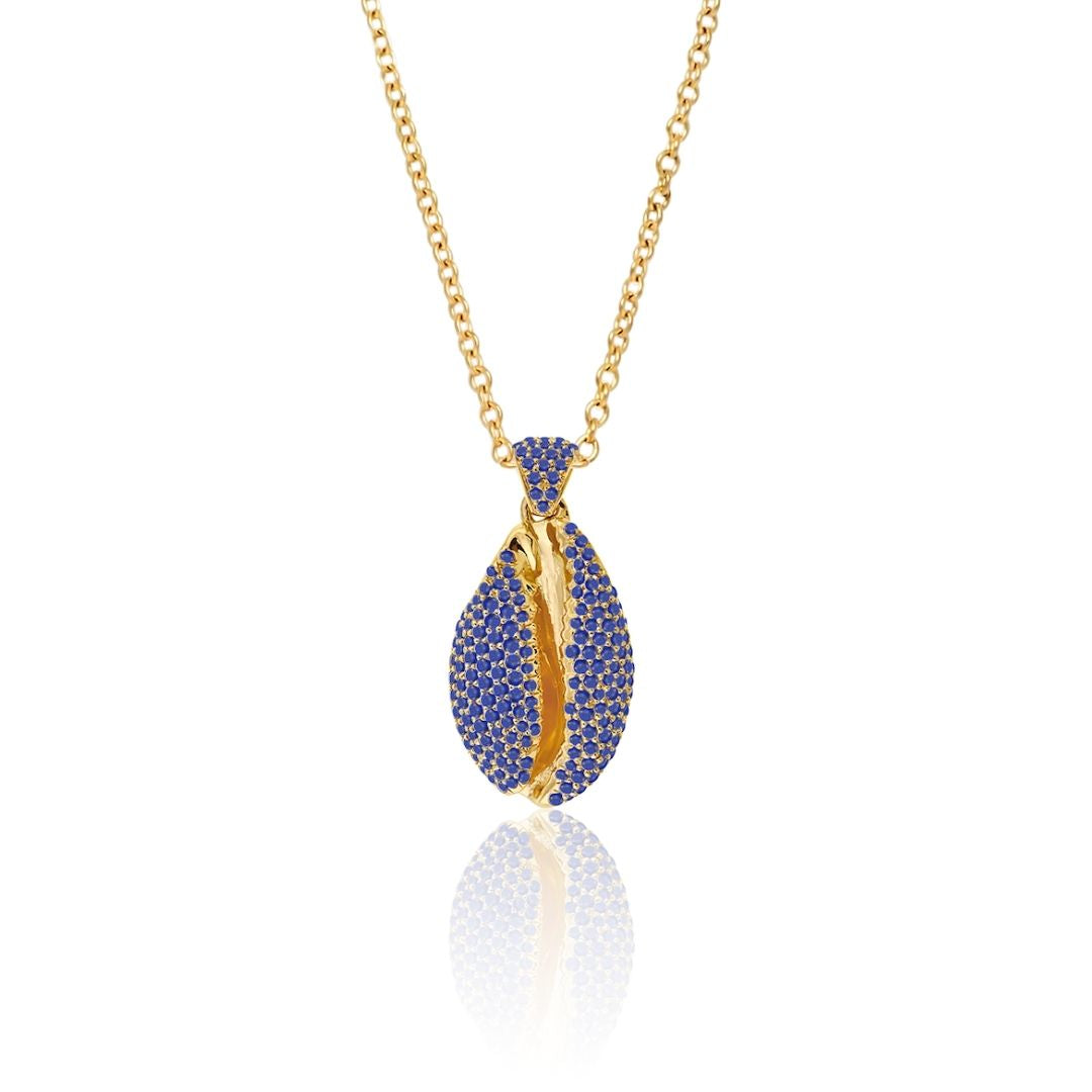 LE CAURI ENDIAMANTÉ Le Grand Cauri Pave - Sapphire Necklace ALMASIKA