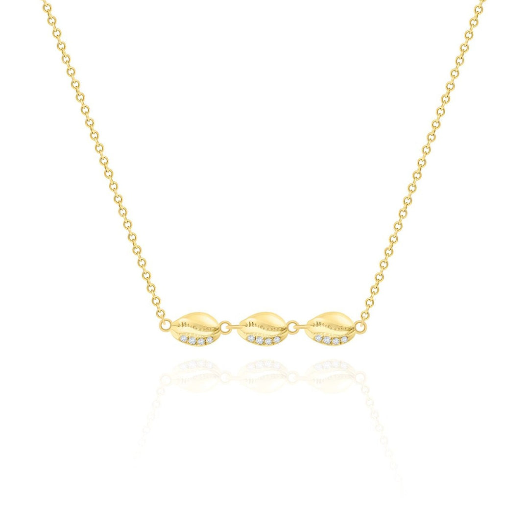 LE CAURI ENDIAMANTÉ Petite Triple Shell Necklace Necklace Le Cauri Endiamanté