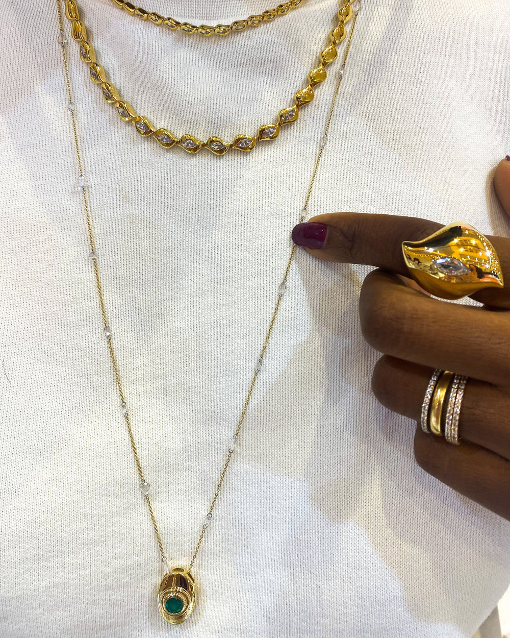 Sagesse - Bezel Necklace Necklace ALMASIKA