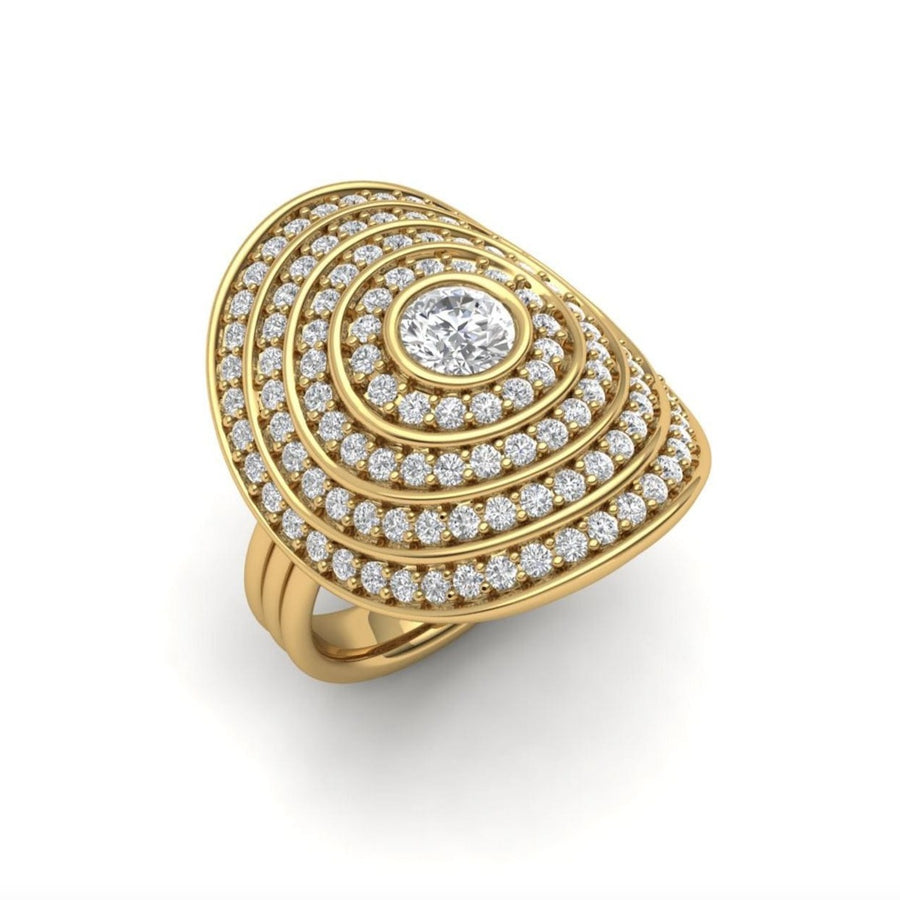 Sagesse - Universum Pave Ring with Center Diamond Ring ALMASIKA 