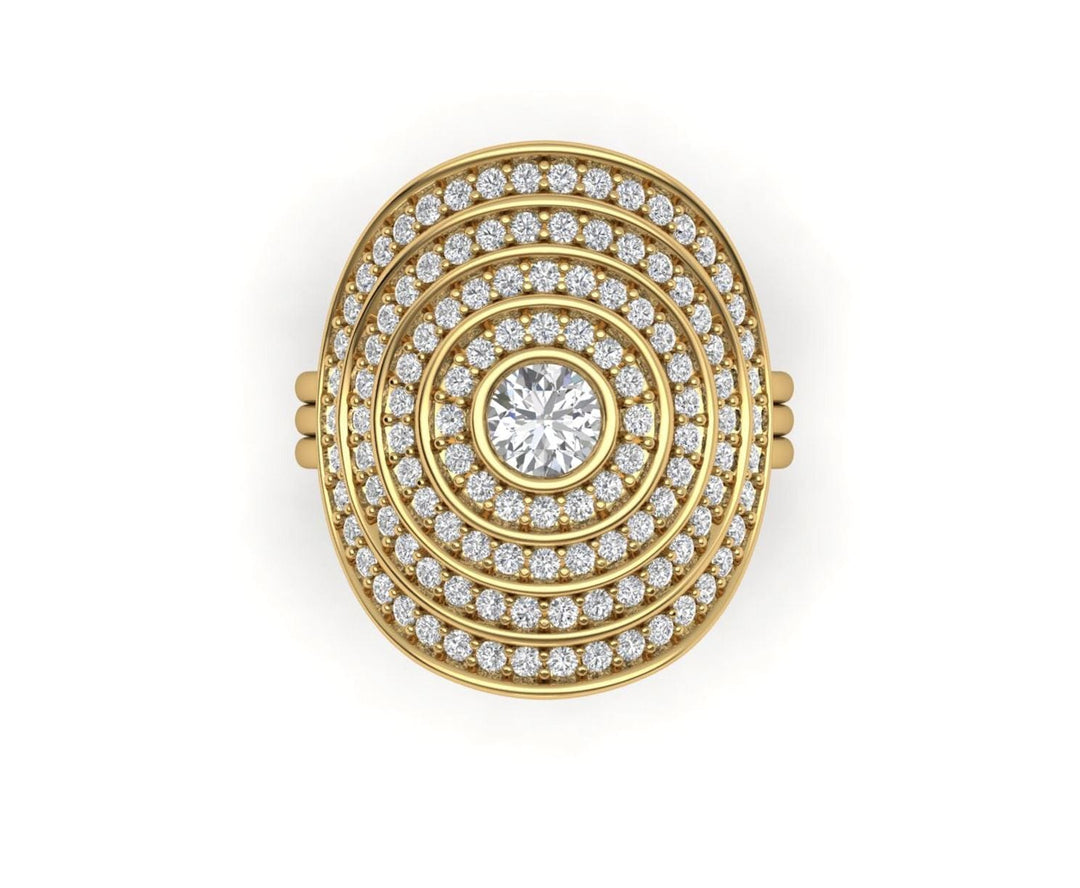 Sagesse - Universum Pave Ring with Center Diamond Ring ALMASIKA