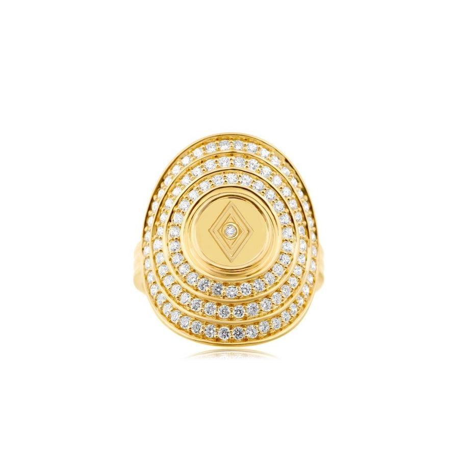 Sagesse - Veni Pave Signet Ring Ring ALMASIKA