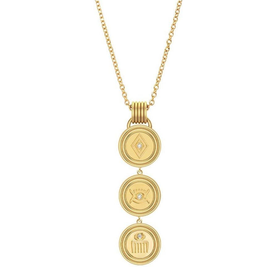 Sagesse - Veni Vidi Vici Medallion Lariat Necklace ALMASIKA