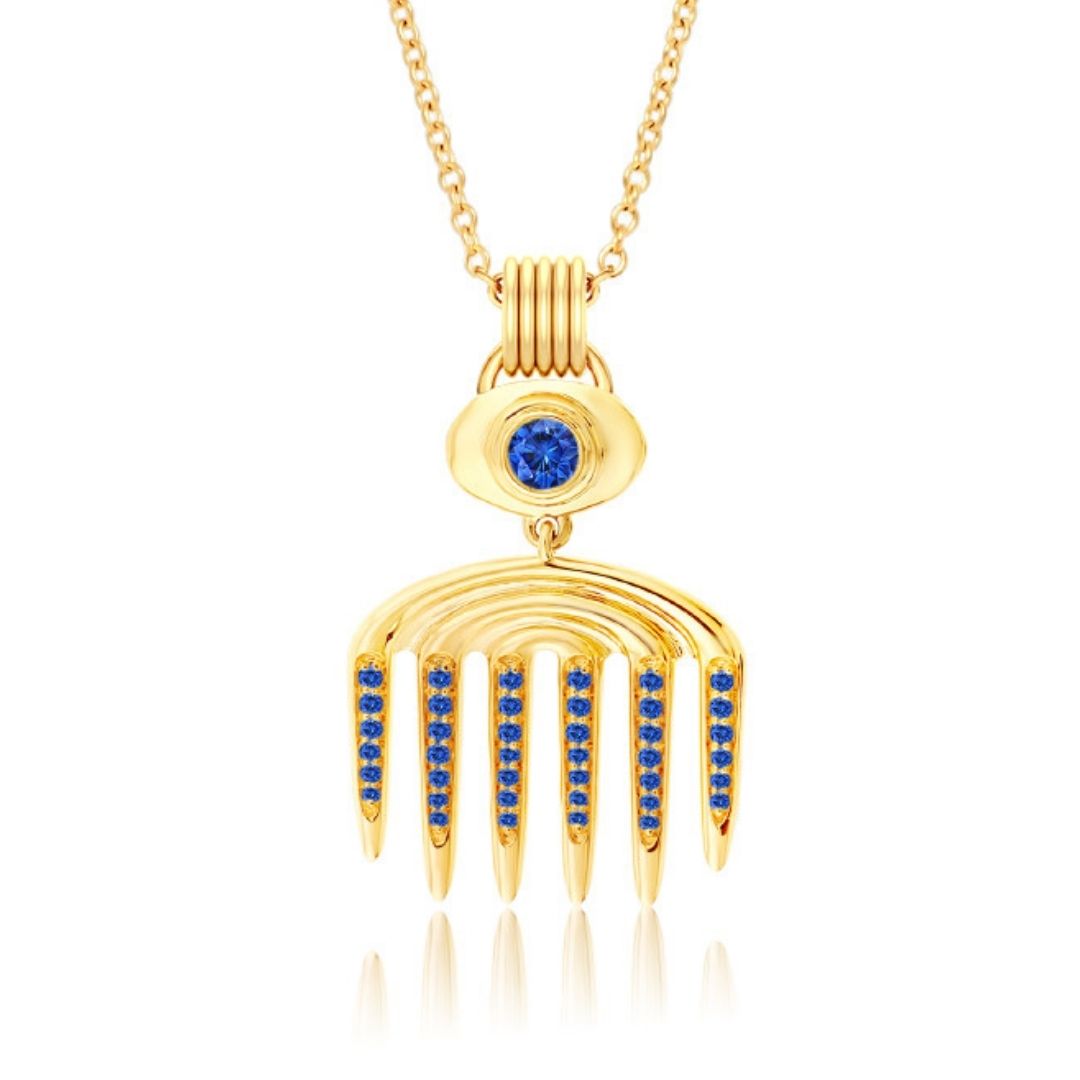 Sagesse - Vici Charm Pave Sapphire Necklace Necklace ALMASIKA 