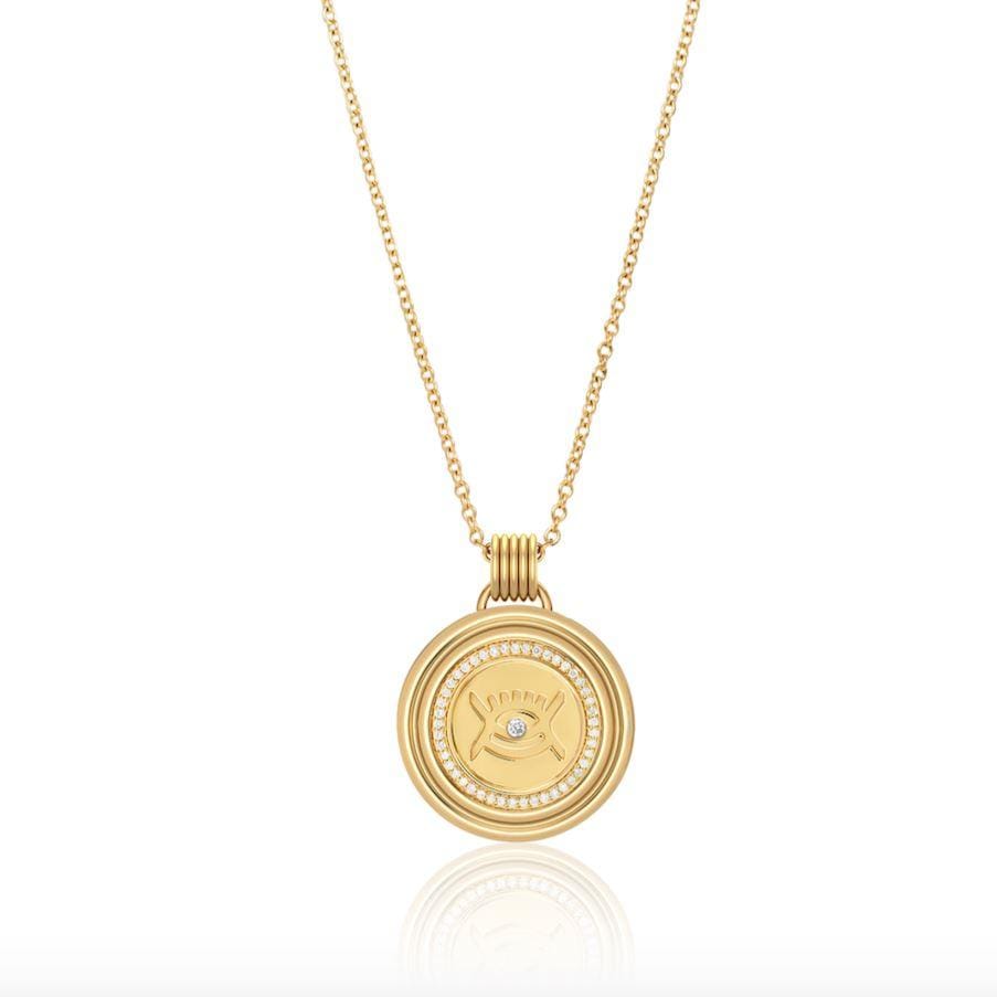 Sagesse - Vidi Pave Medallion 23mm Necklace ALMASIKA 