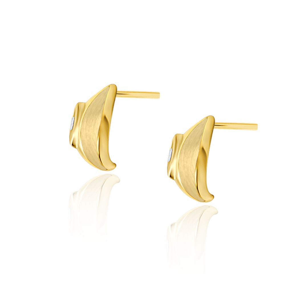 Terra Nova Gold and Diamond Earrings ALMASIKA 