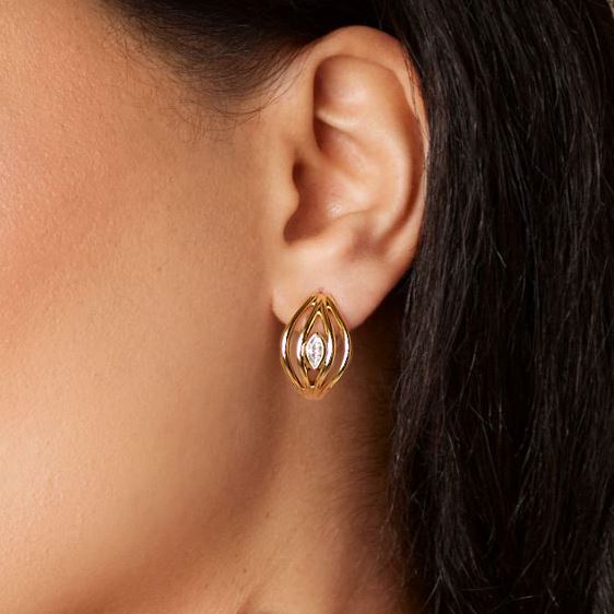 Terra Nova Grande Marquise Huggies earrings ALMASIKA
