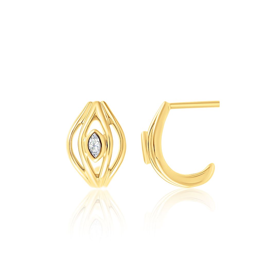 Terra Nova Petite Marquise Huggies earrings ALMASIKA