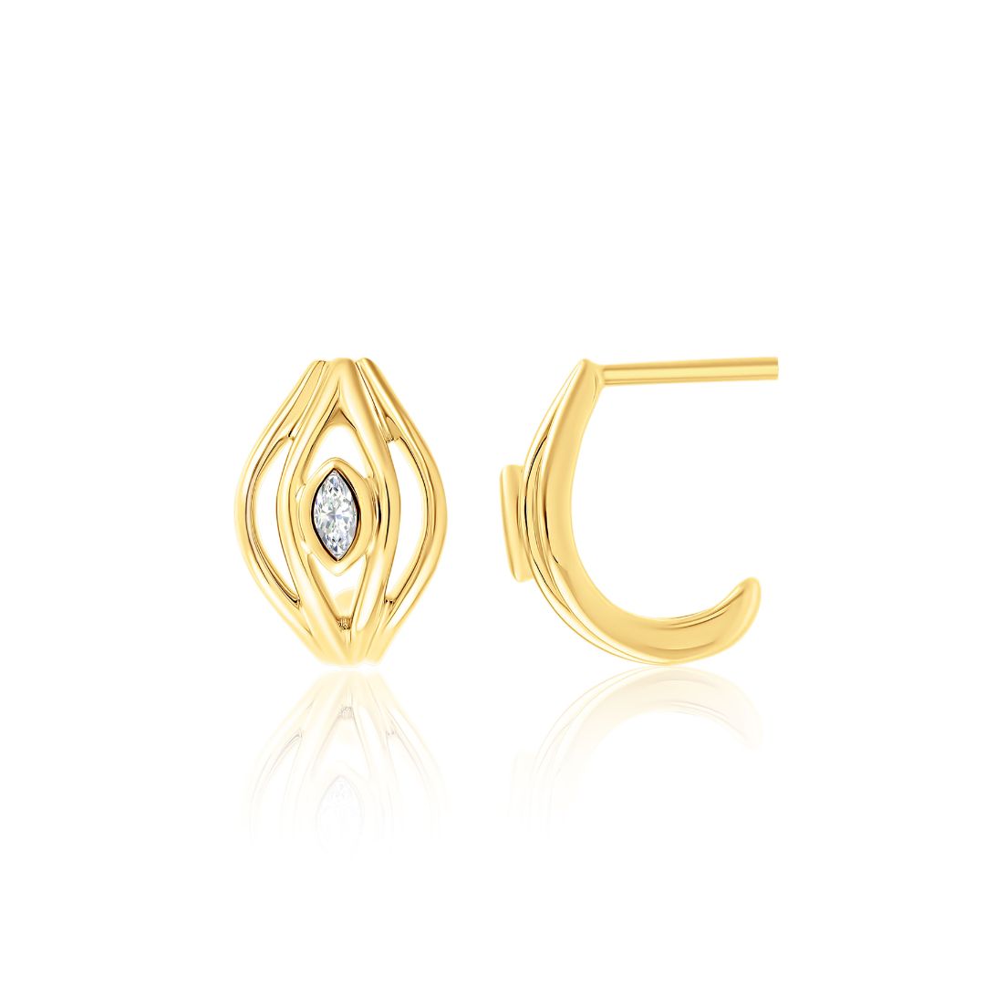 Terra Nova Petite Marquise Huggies earrings ALMASIKA 