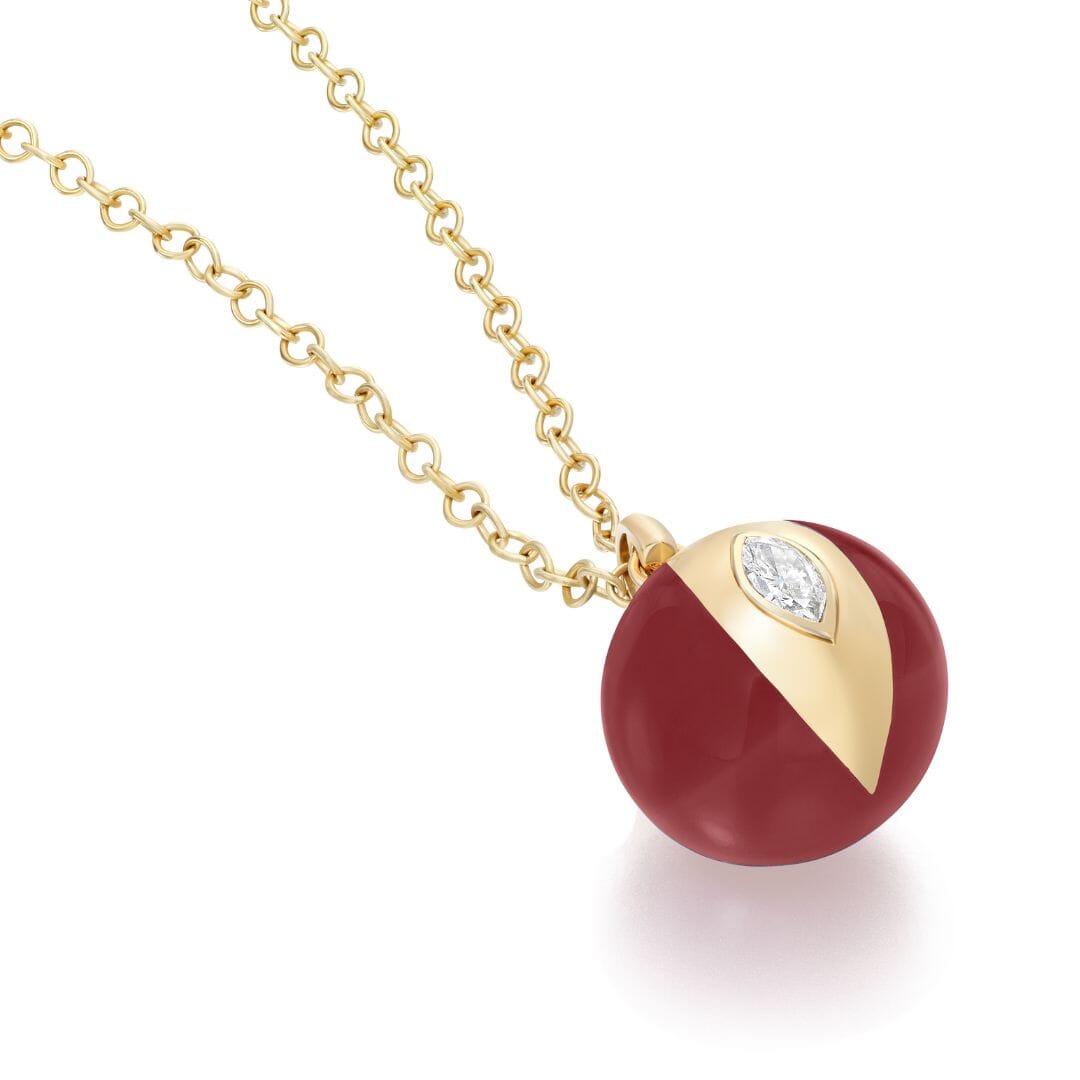 Terra Nova Red Enamel and Diamond Necklace Necklace Terra Nova 