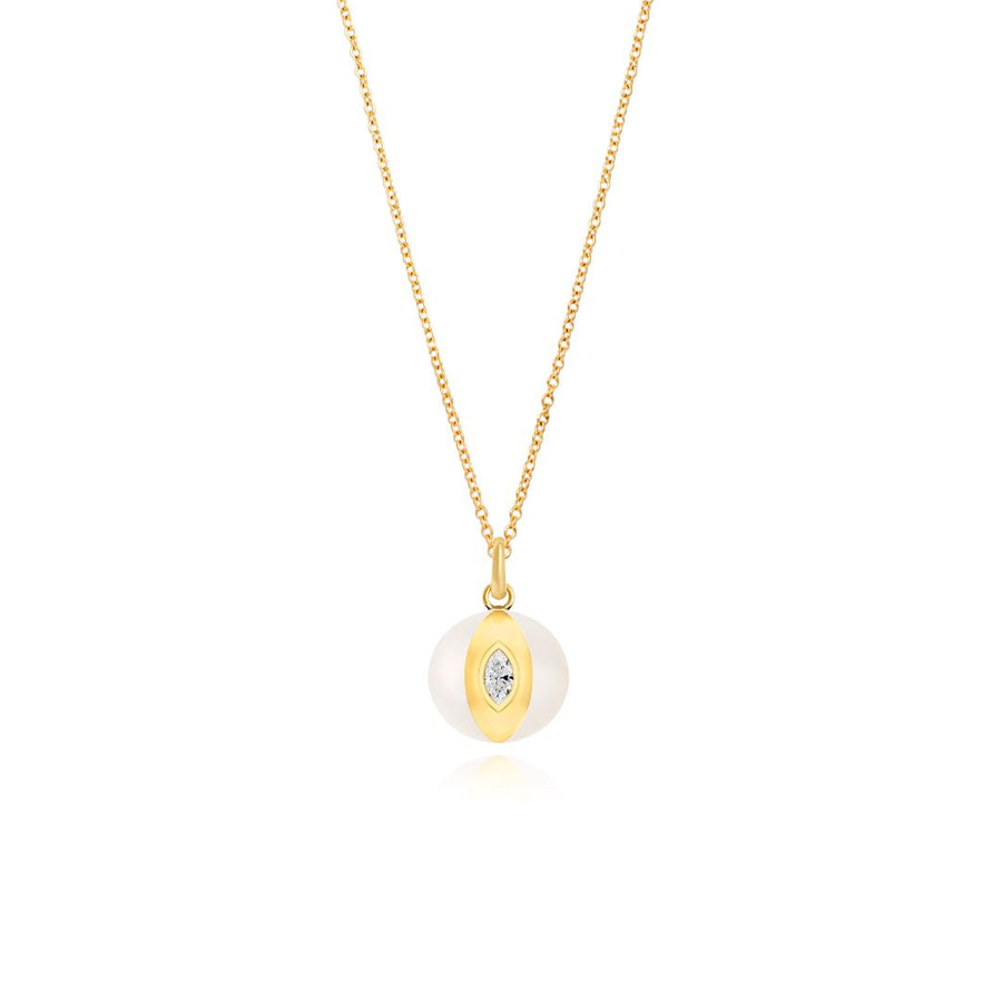 Terra Nova - White Enamel and Diamond Petite Necklace Necklace Terra Nova