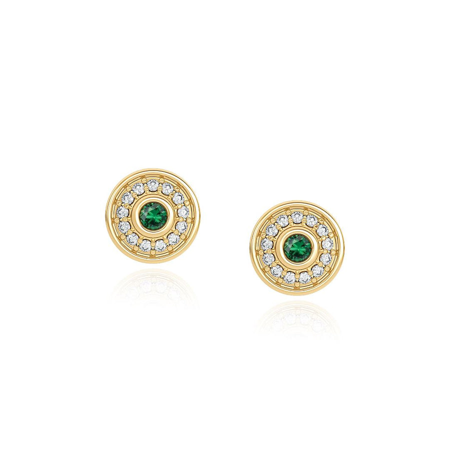 Universum Petite Pave Studs Emerald earrings Sagesse
