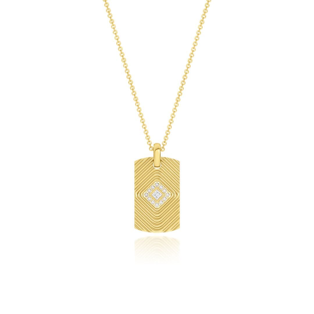 Veni Diamant Pave Tag Necklace Necklace Veni Diamant