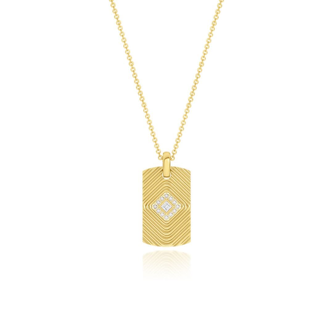 Veni Diamant Pave Tag Necklace Necklace Veni Diamant 