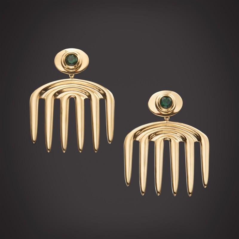 Vici Pendant Tsavorite Earrings earrings ALMASIKA