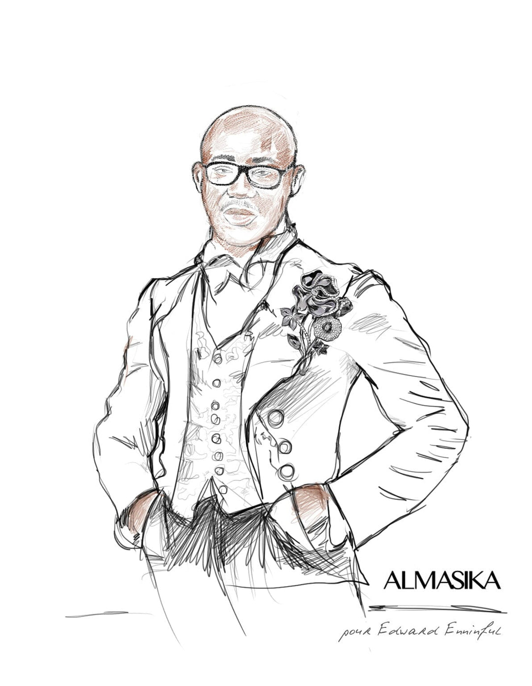 Almasika at the Met Gala with Edward Enninful