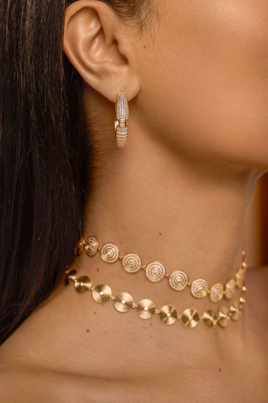 Adiré 18k Pavé Hoops earrings ALMASIKA 