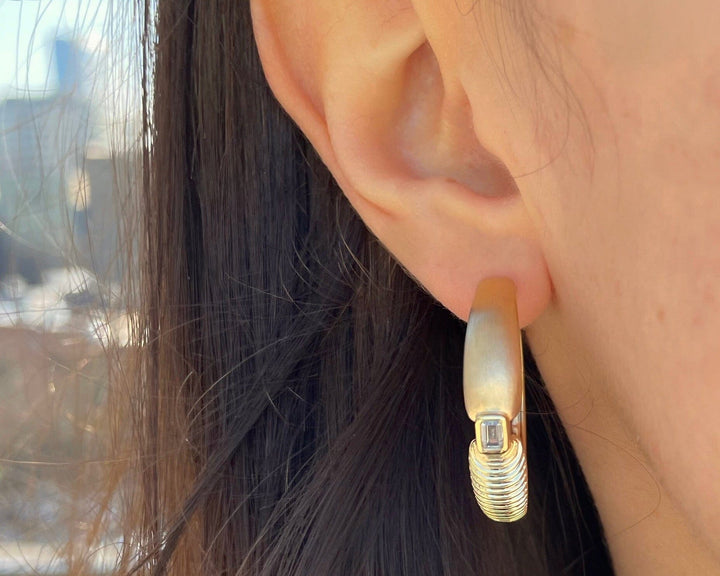 Adiré Diamond Hoop Earrings earrings ALMASIKA 