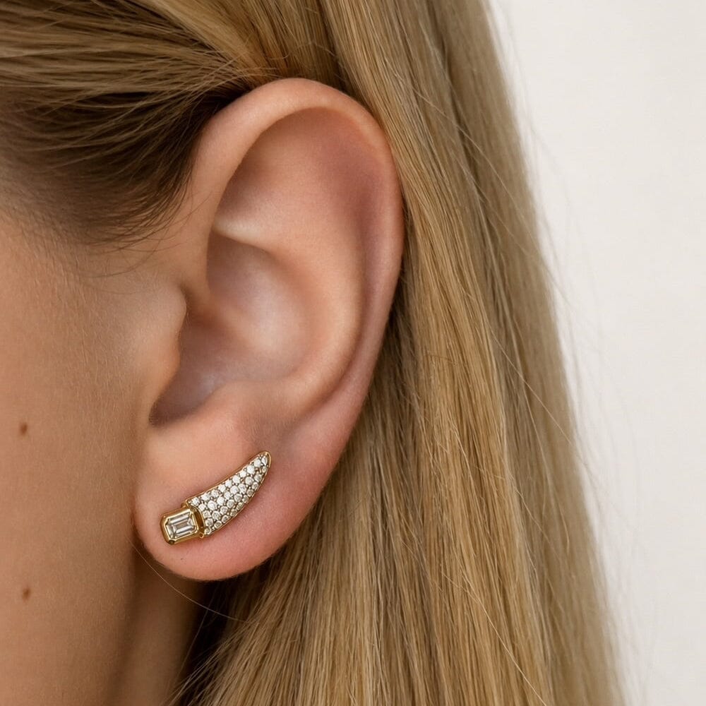 Adiré Diamond Pave Climber Earrings earrings ALMASIKA 