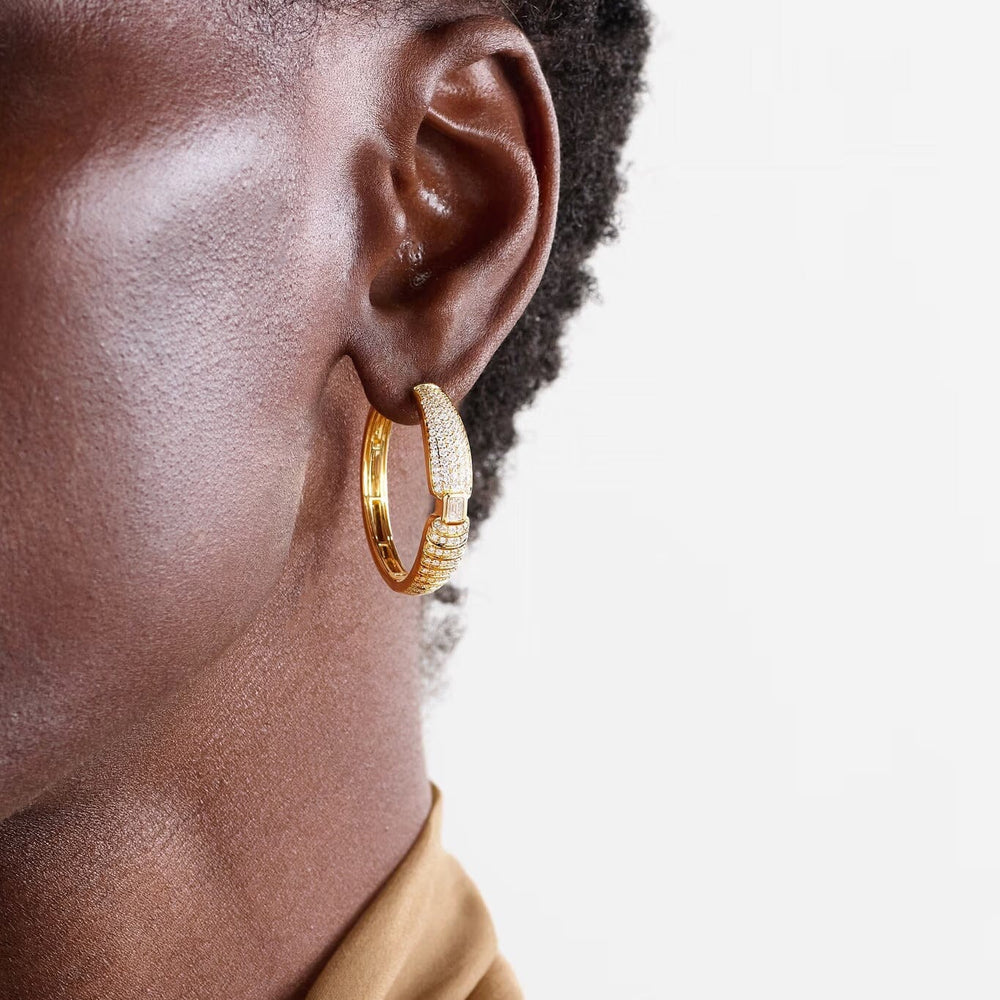 Adiré Pavé Diamond Hoop Earrings earrings ALMASIKA 