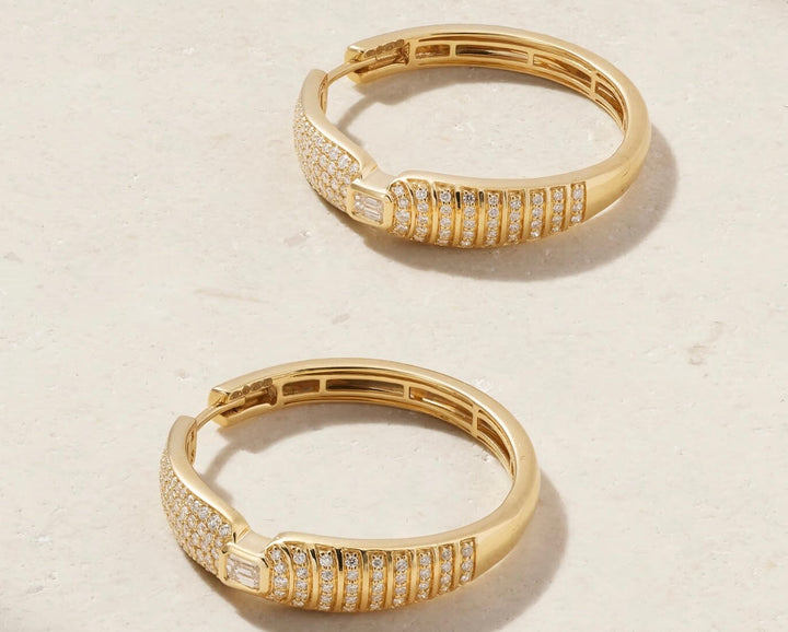 Adiré Pavé Diamond Hoop Earrings earrings ALMASIKA 