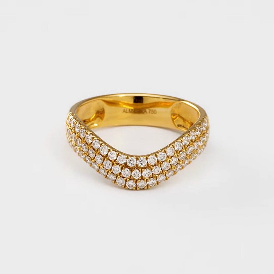 Berceau Bombée Pavé Diamond Ring Ring Berceau 