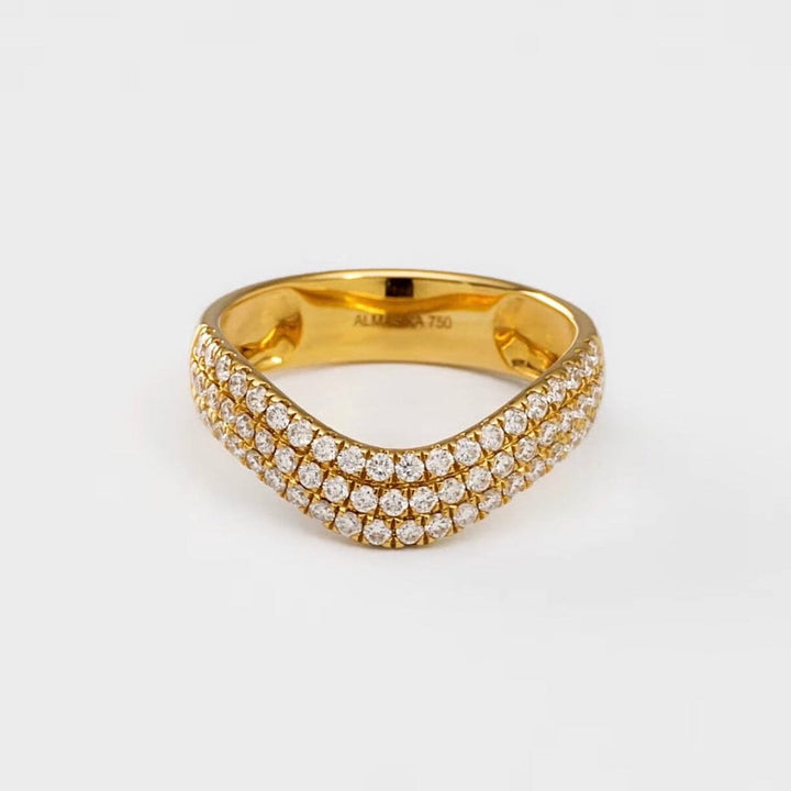 Berceau Bombée Pavé Diamond Ring Ring Berceau 