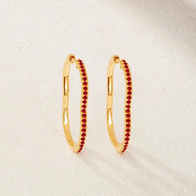 BERCEAU Gemstone Hoop Earrings - Ruby earrings Berceau 