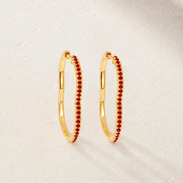 BERCEAU Gemstone Hoop Earrings - Ruby earrings Berceau 