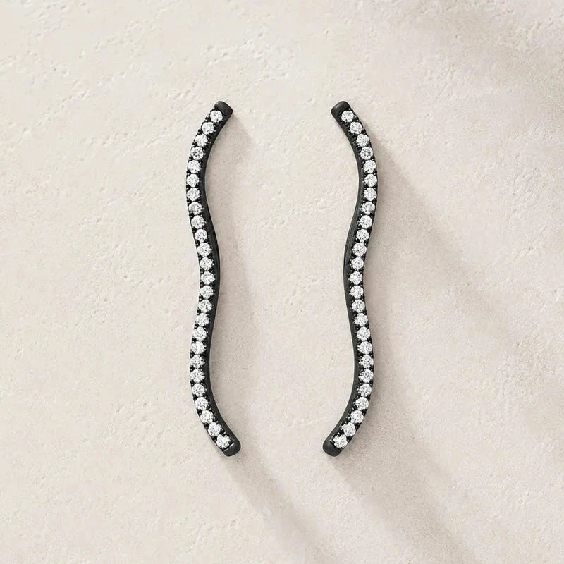 BERCEAU - Pave Diamond Ear Climbers - Black earrings Berceau 