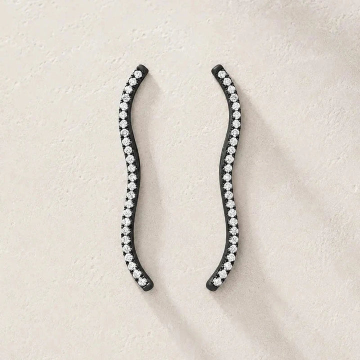 BERCEAU - Pave Diamond Ear Climbers - Black earrings Berceau 