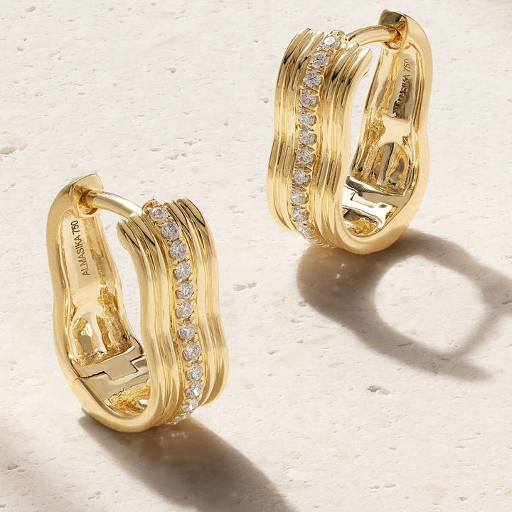 Berceau Pavé Diamond Motif Hoop Earrings earrings Berceau 