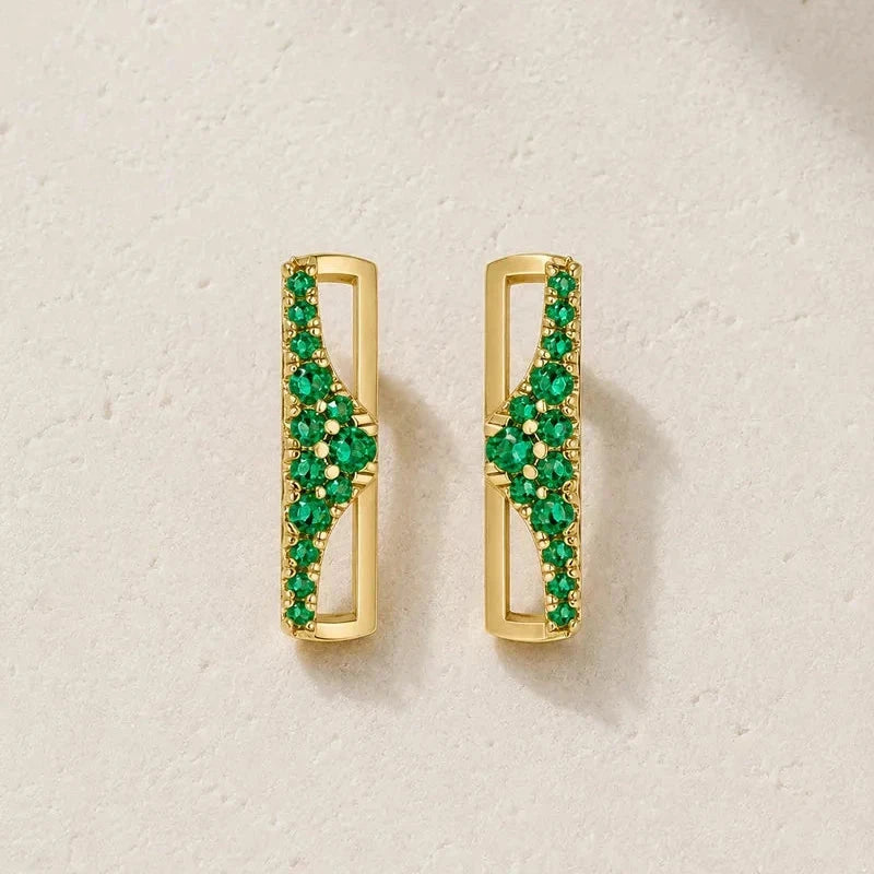 Berceau Pavé Emerald Bar Earrings earrings Berceau 