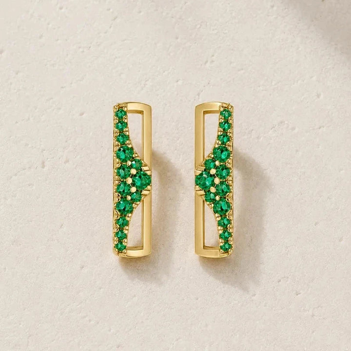 Berceau Pavé Emerald Bar Earrings earrings Berceau 