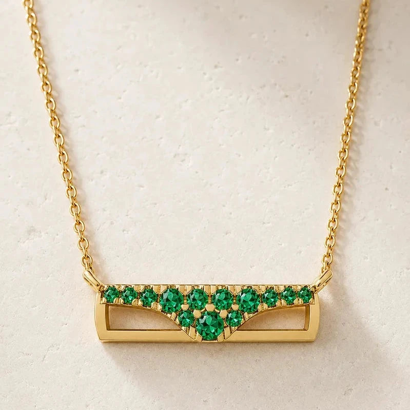 Berceau Pavé Emerald Bar Necklace Necklace Berceau 