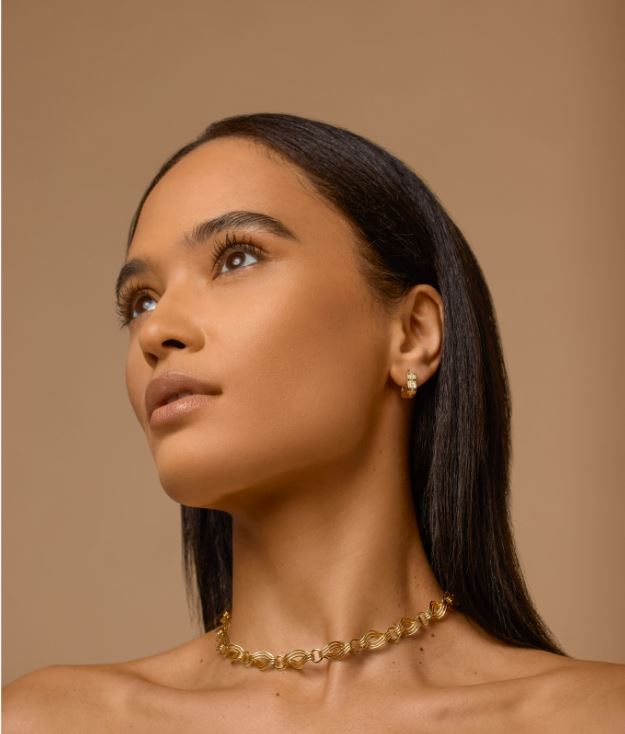Berceau Petite Pavé Diamond Motif Hoop Earrings earrings Berceau 