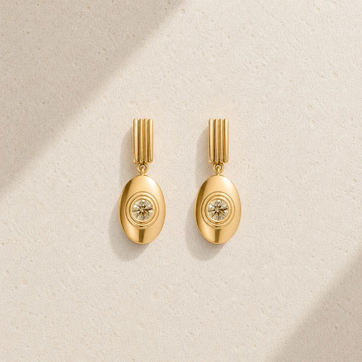 Bezel Champagne Drop Earring earrings Sagesse 