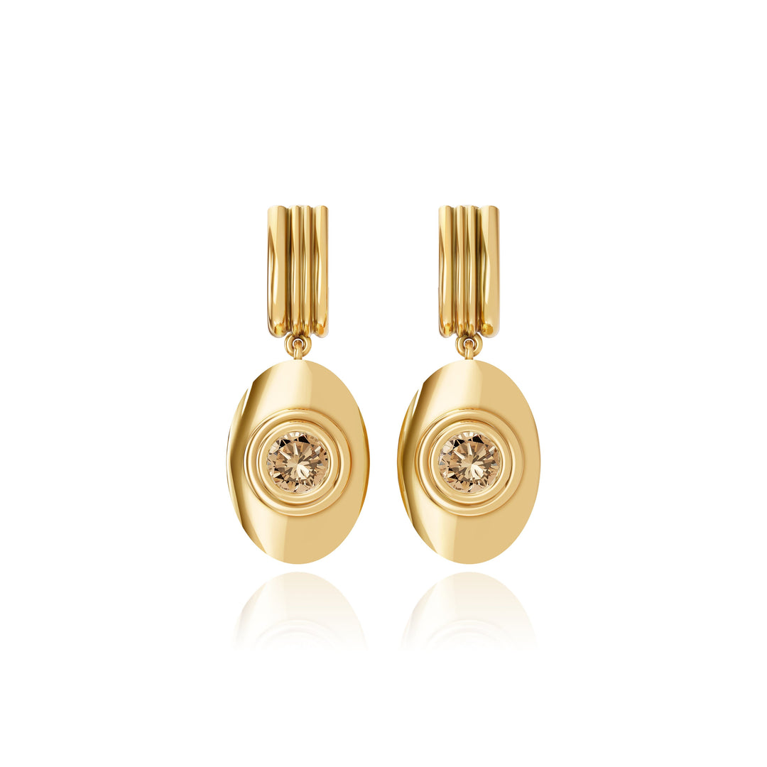 Bezel Champagne Drop Earring earrings Sagesse 