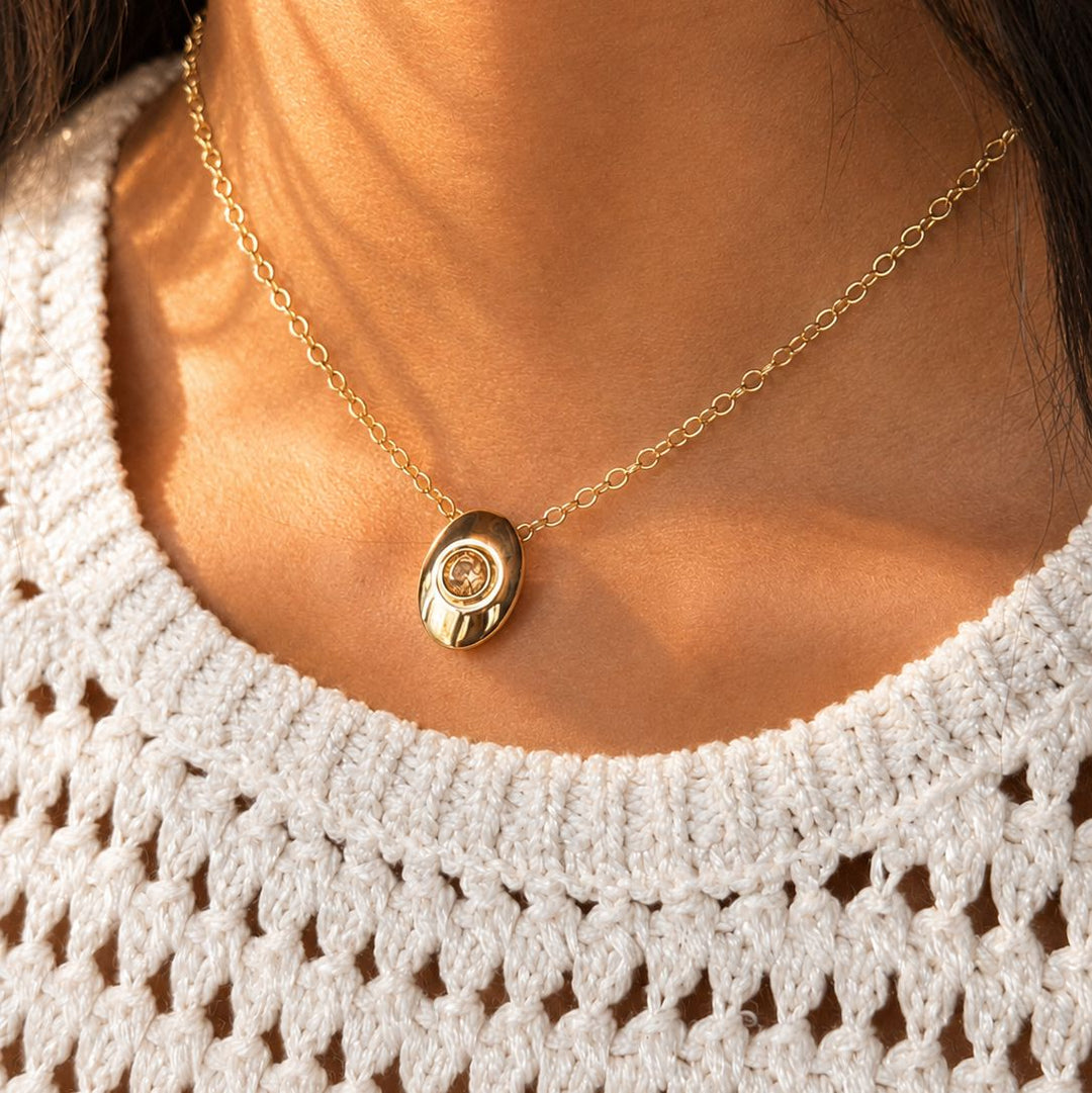 Bezel Champagne Necklace Necklace Sagesse 