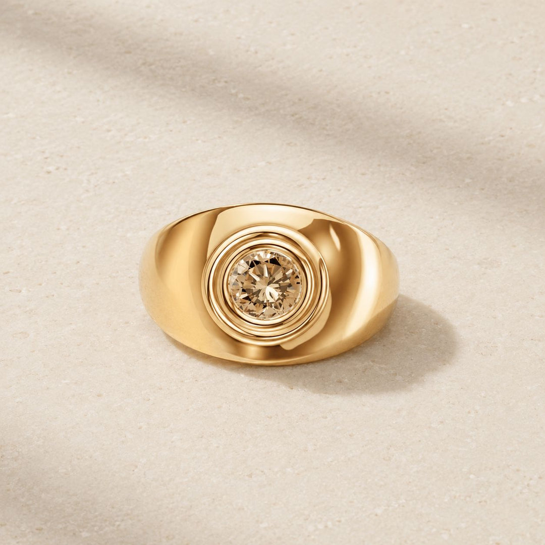 Bezel Champagne Ring Ring Sagesse 