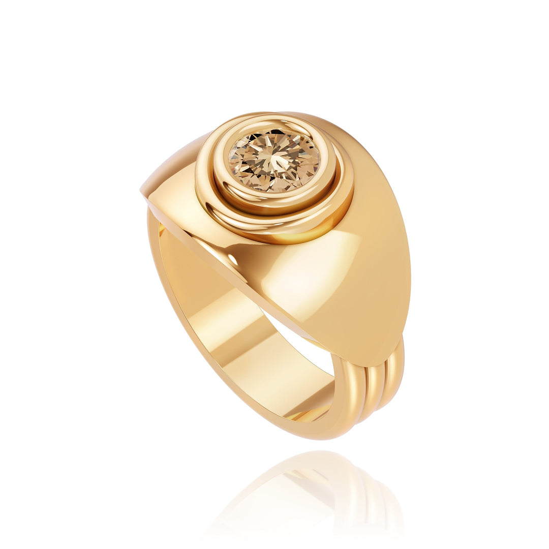 Bezel Champagne Ring Ring Sagesse 