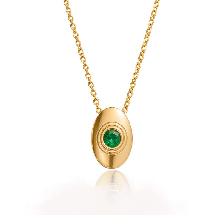 Bezel Emerald Necklace Necklace Sagesse 