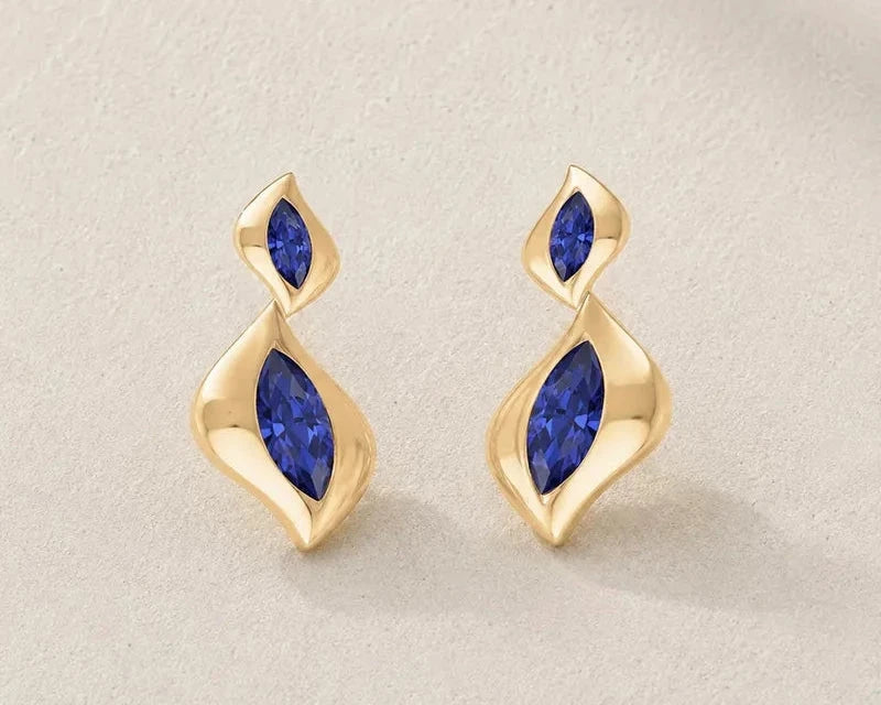 Harmony Blue Sapphire Climber Earrings earrings Harmony 