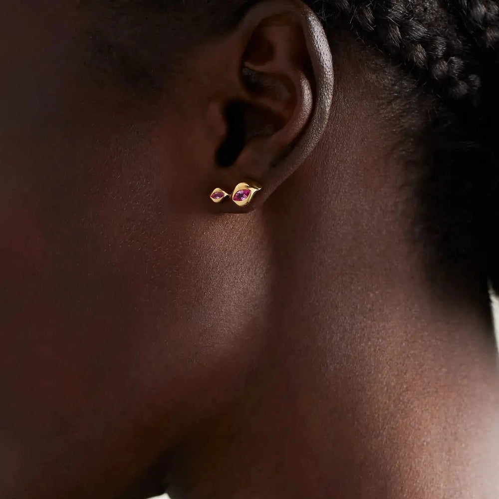 Harmony Pink Sapphire Climber Earrings earrings Harmony 