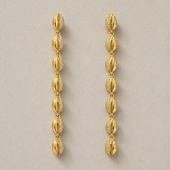 Le Cauri Endiamanté 18k Half Pave Drop Earrings earrings Le Cauri Endiamanté 